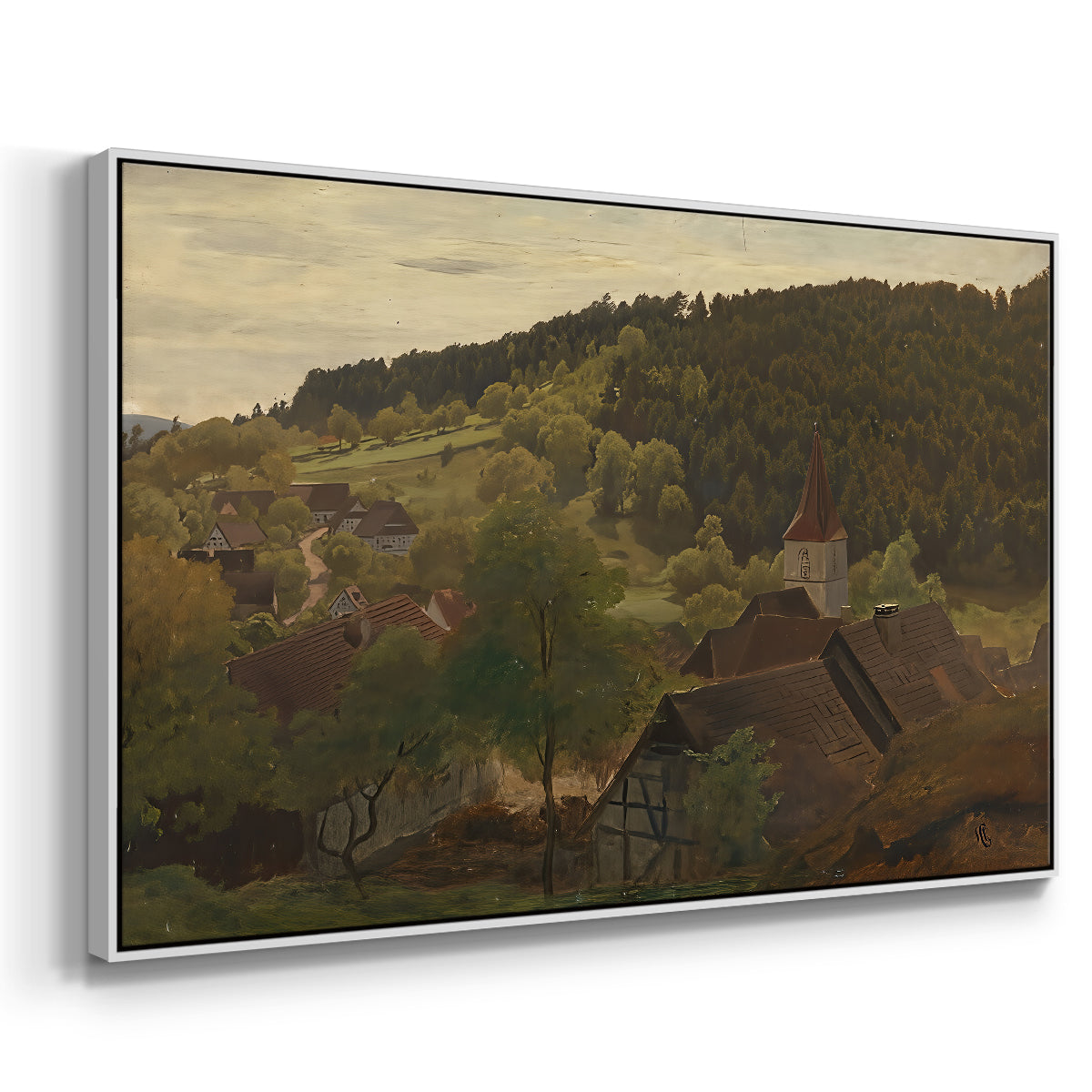 Landscape from Ebersteinburg in Baden, 1876 - Floater Framed Canvas Print