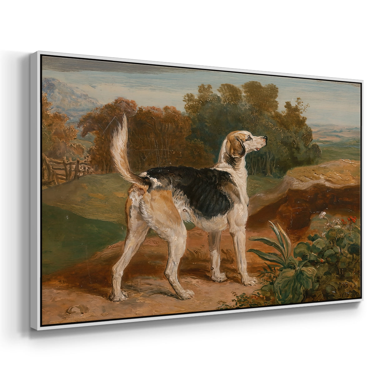 Ravager, One of the Lambton Hounds, 1835 - Floater Framed Canvas Print