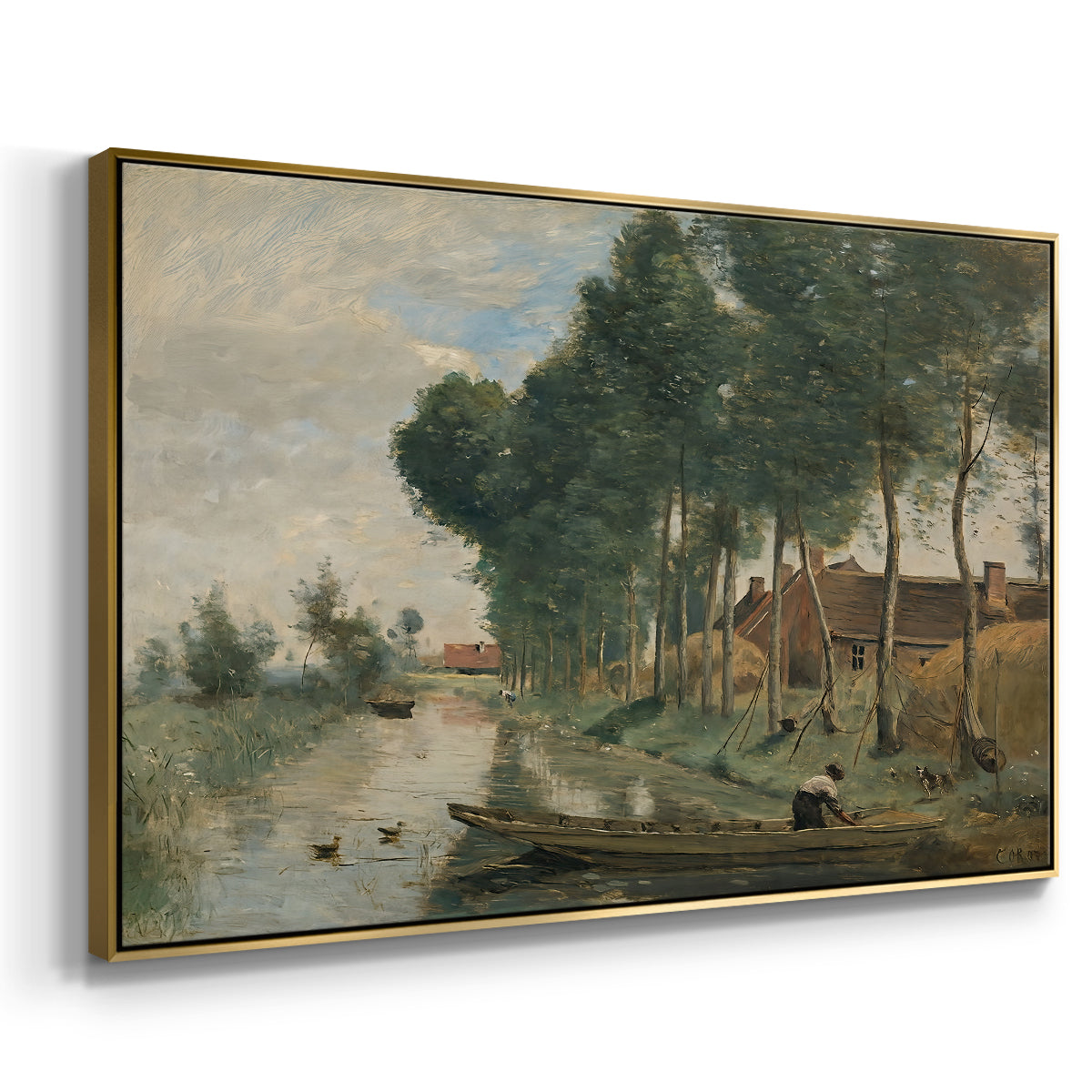 Landscape at Arleux-du-Nord, c. 1871-1874 - Floater Framed Canvas Print