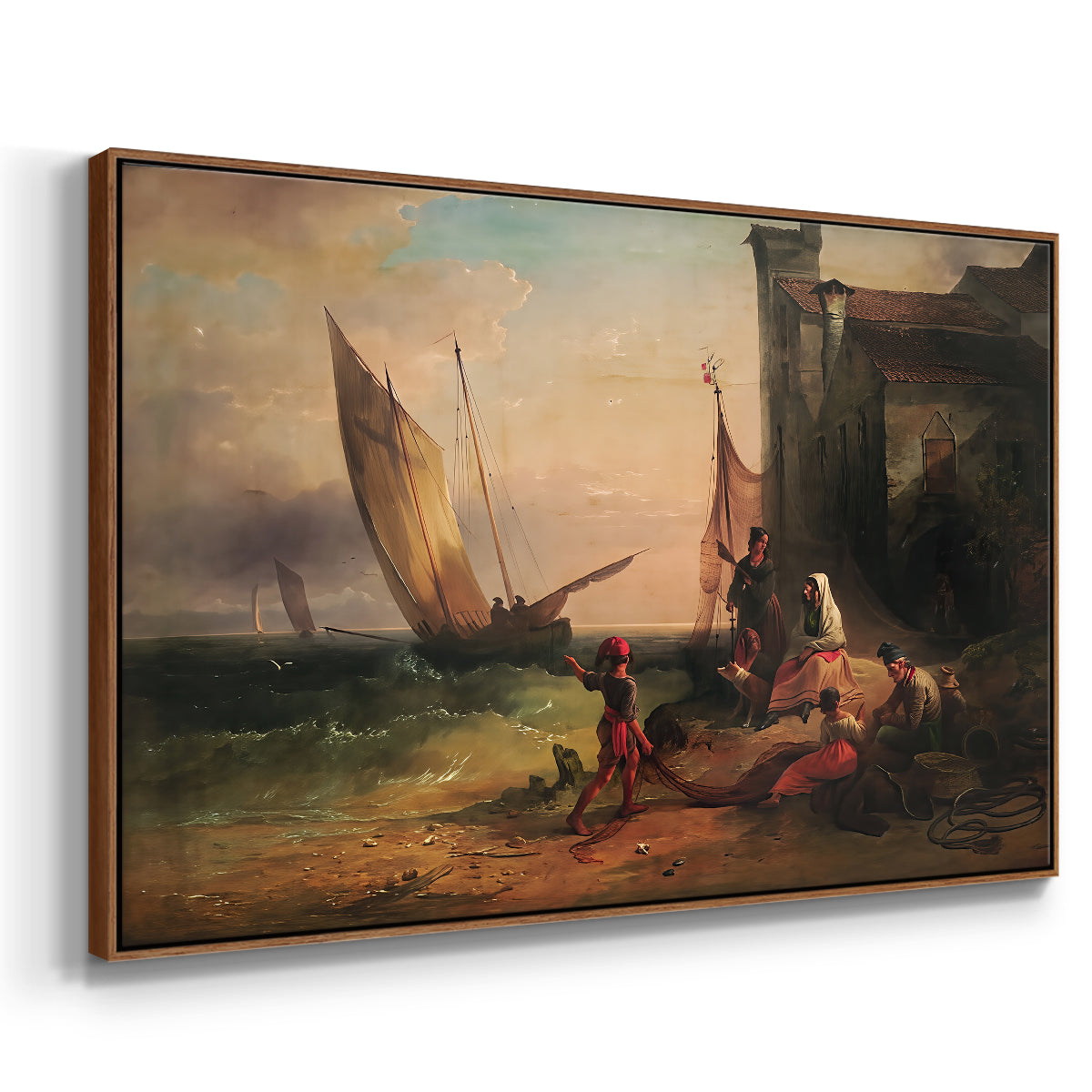 Fisherman's Family from Chioggia, 1838 - Floater Framed Canvas Print