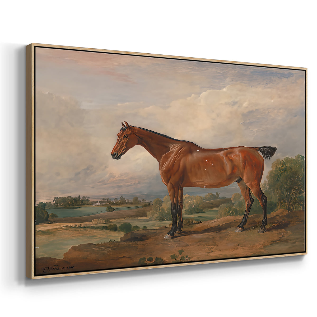 A Hunter in a Landscape, c. 1810 - Floater Framed Canvas Print