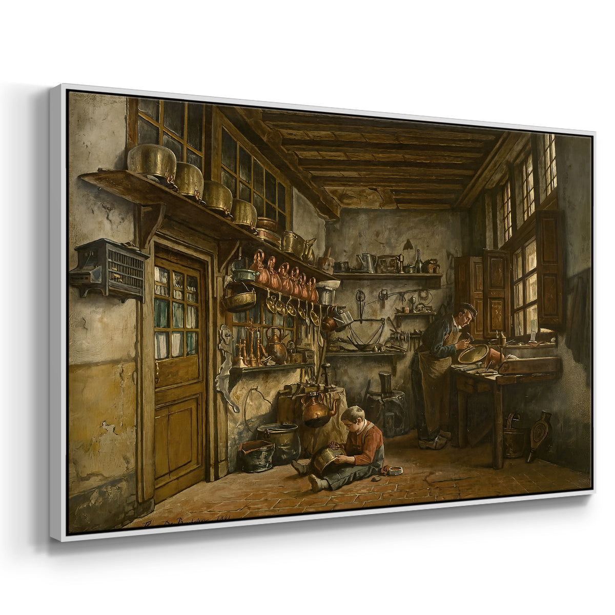 The Tinker, 1861 - Floater Framed Canvas Print