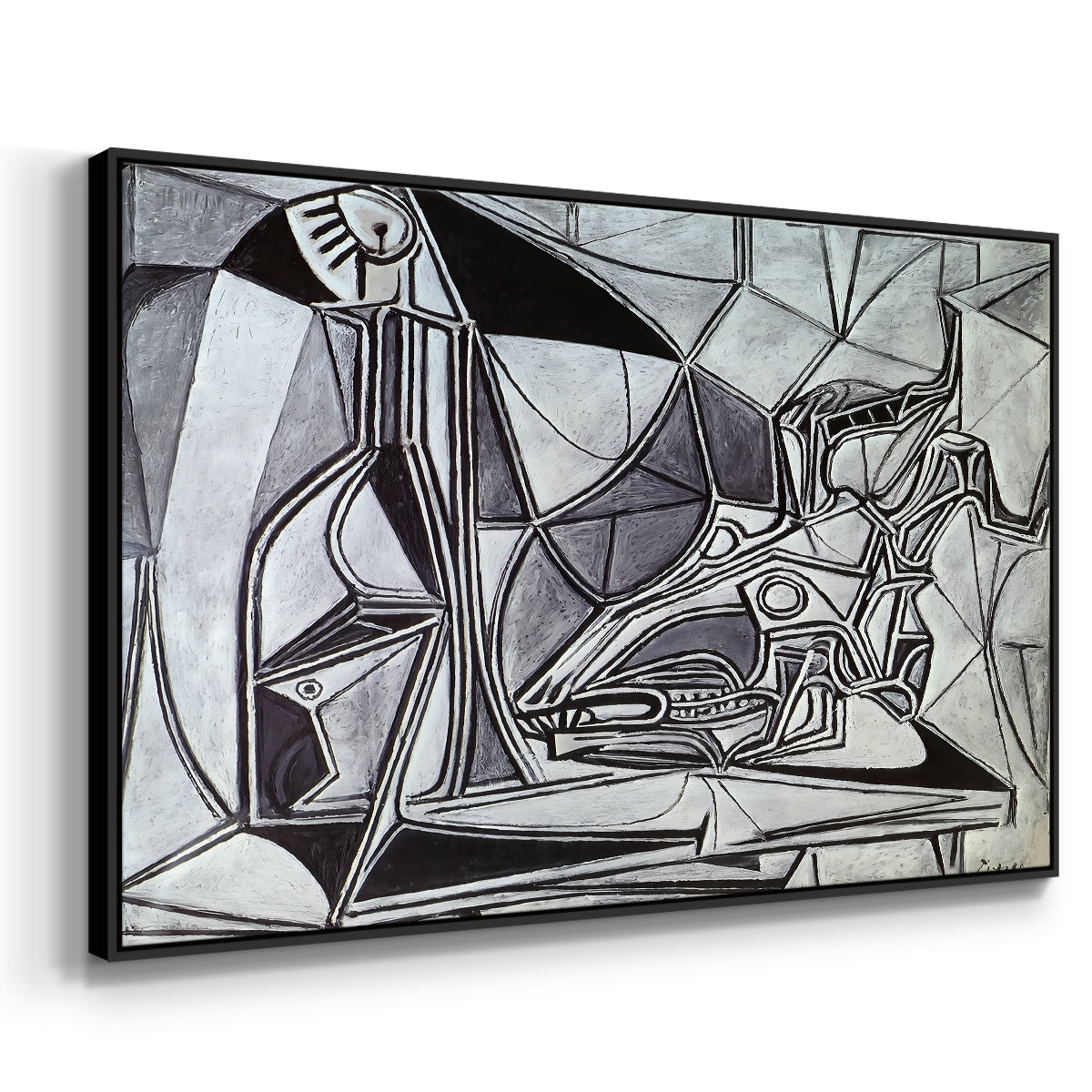 Goat's Skull, Bottle and Candle, 1952 - Floater Framed Canvas Print