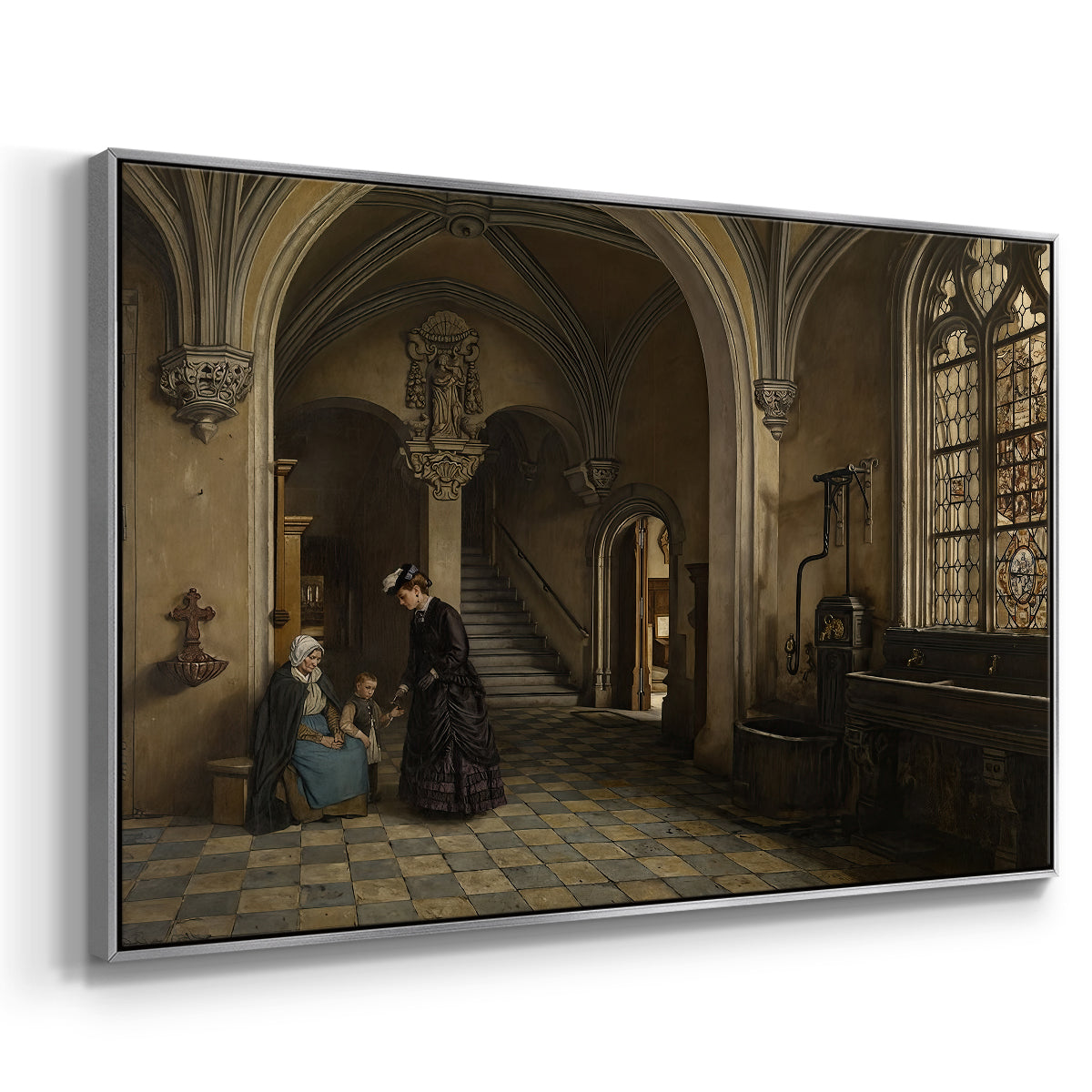 Interior of the Church of Saint Paul in Antwerp, c. 1865-1869 - Floater Framed Canvas Print