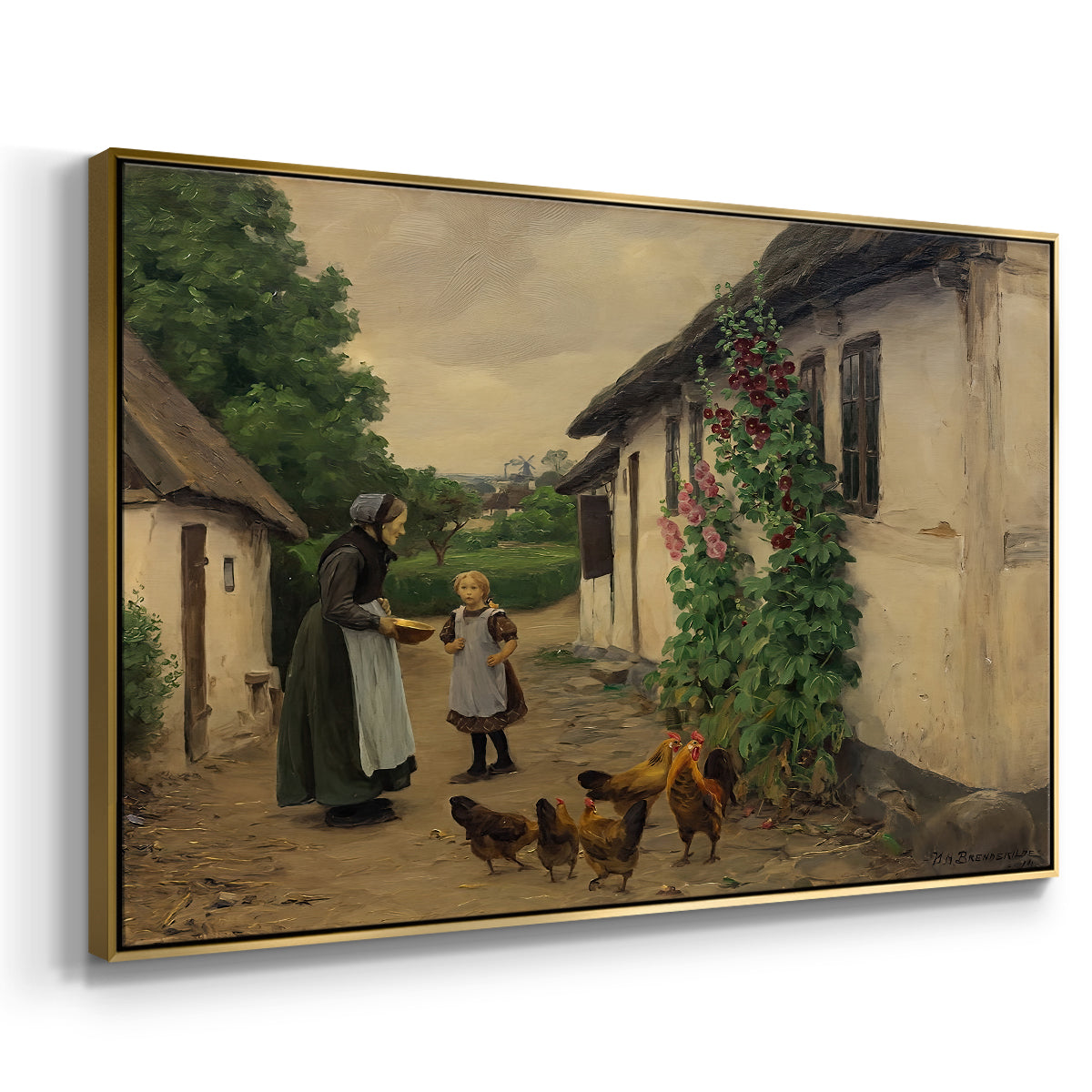 Visit to Grandmother, 1914 - Floater Framed Canvas Print
