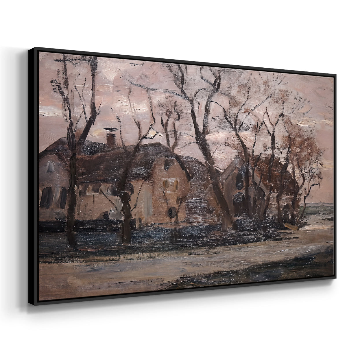 Farm near Duivendrecht in the Evening, c. 1905 - Floater Framed Canvas Print