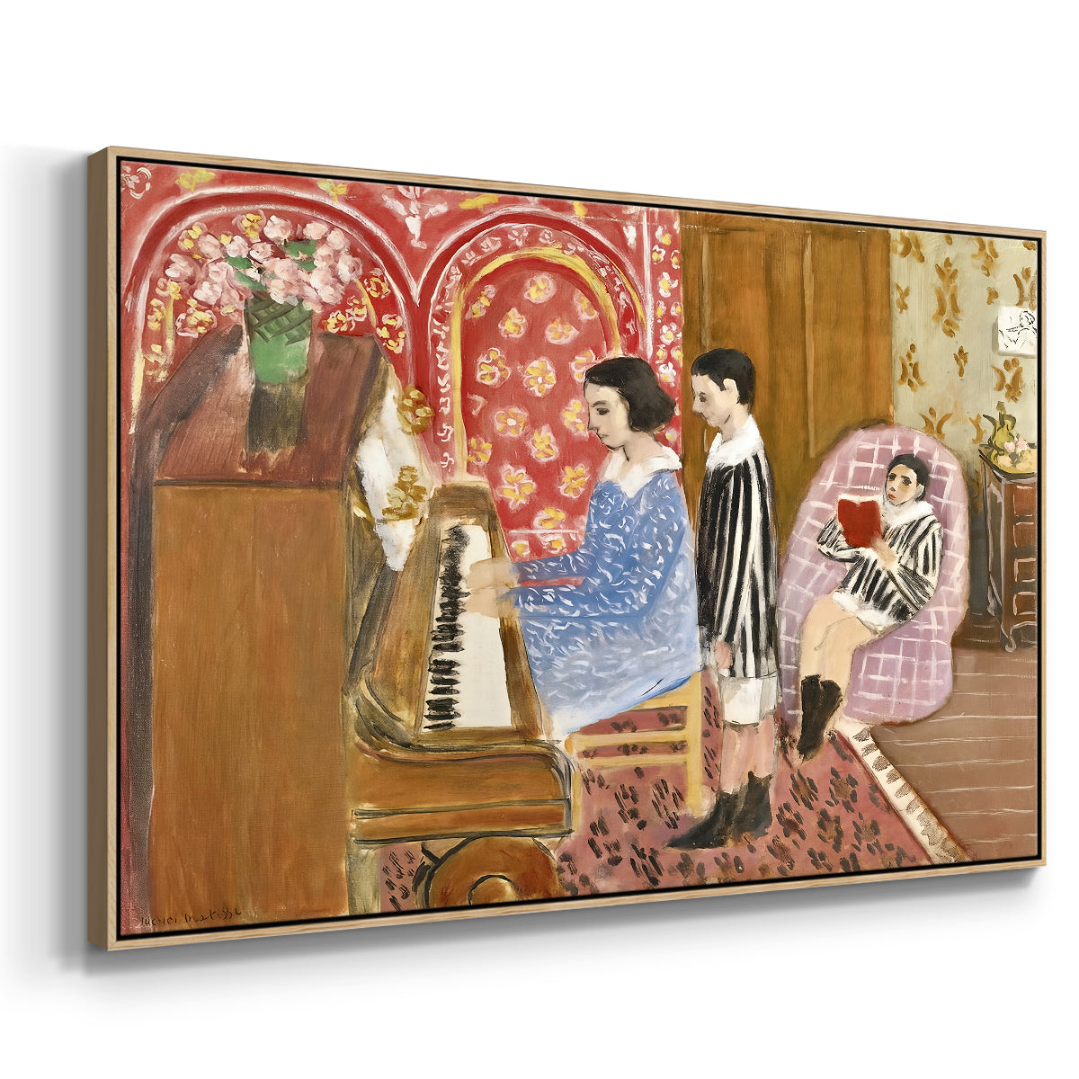 The Piano Lesson, 1923 - Floater Framed Canvas Print