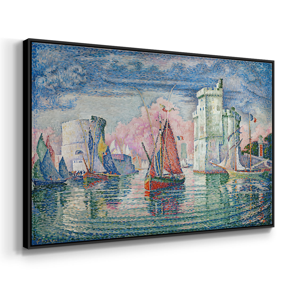 Entrance to the Port of La Rochelle, 1921 - Floater Framed Canvas Print
