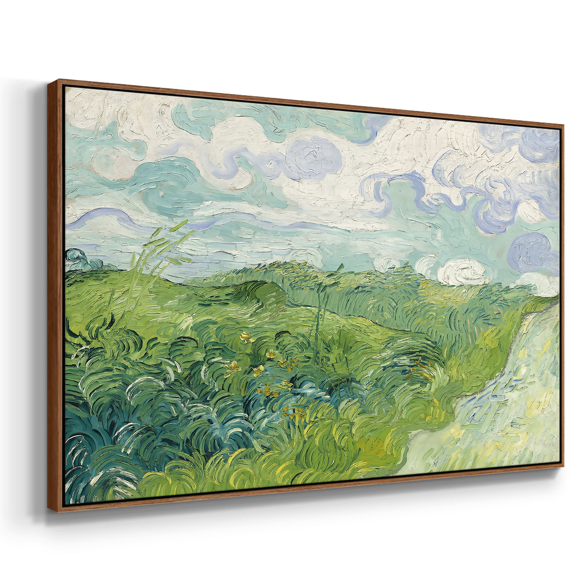 Green Wheat Field, Auvers, 1890 - Floater Framed Canvas Print
