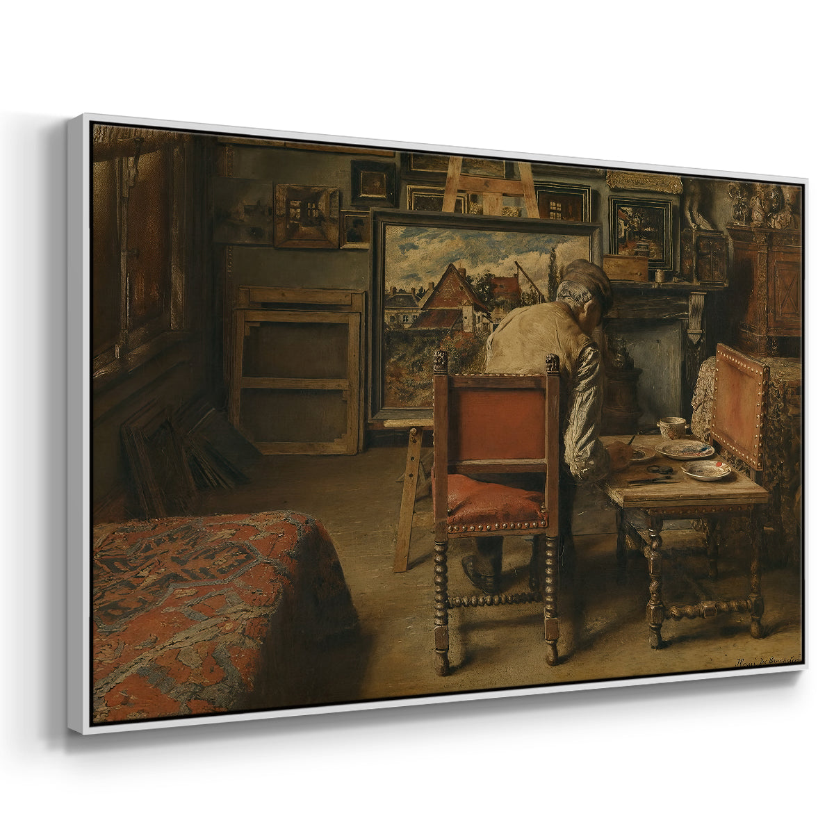 The Retoucher (The Restorer), 1876 - Floater Framed Canvas Print