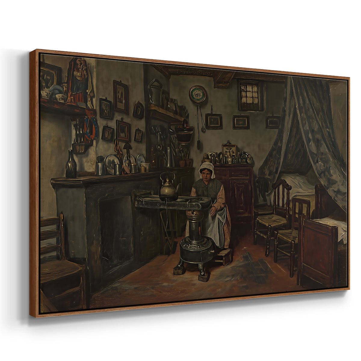 Interior, c. 1865-1870 - Floater Framed Canvas Print