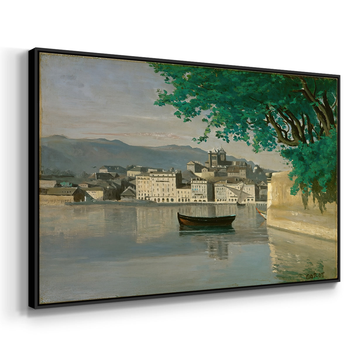 Geneva View of Part of the City, c. 1834-1835 - Floater Framed Canvas Print