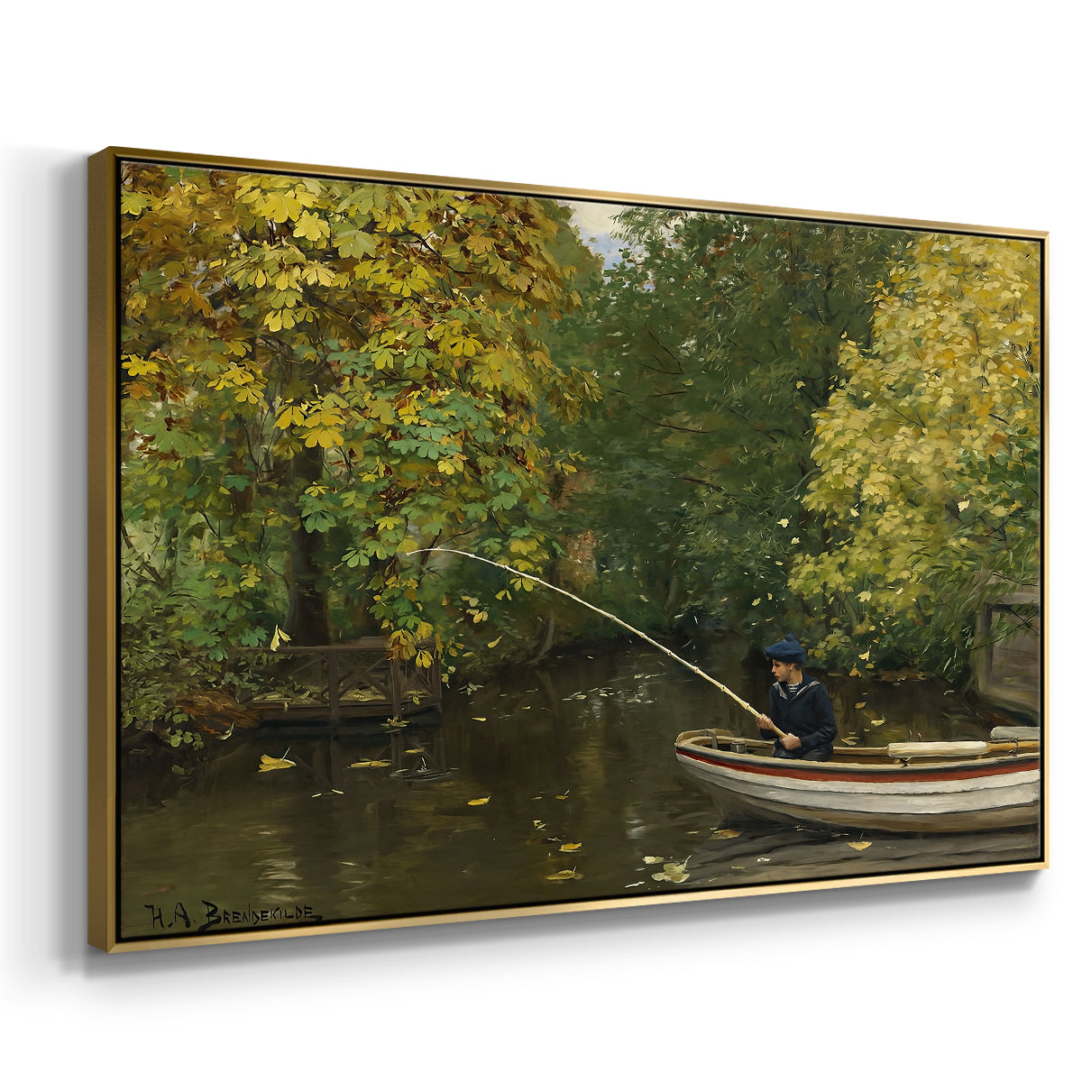 Fishing Boy, c. 1890 - Floater Framed Canvas Print