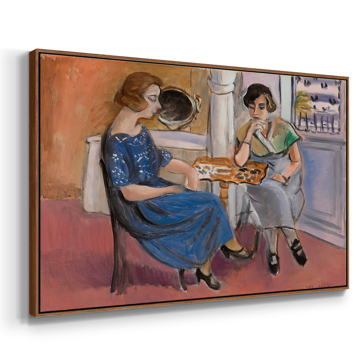 Domino Players, 1921 - Floater Framed Canvas Print