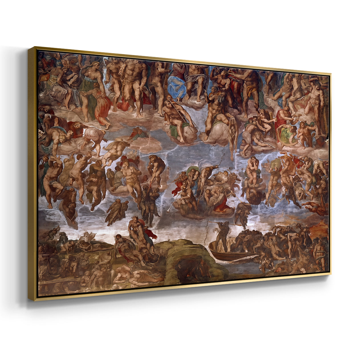 The Last Judgment (Charon's Boat and the Damned), 1536-1541 - Floater Framed Canvas Print