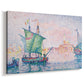 Canvas art print featuring an atmospheric coastal scene, displayed at an angle