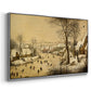 Winter Landscape with Skaters and Bird Trap, 1565 - Floater Framed Canvas Print