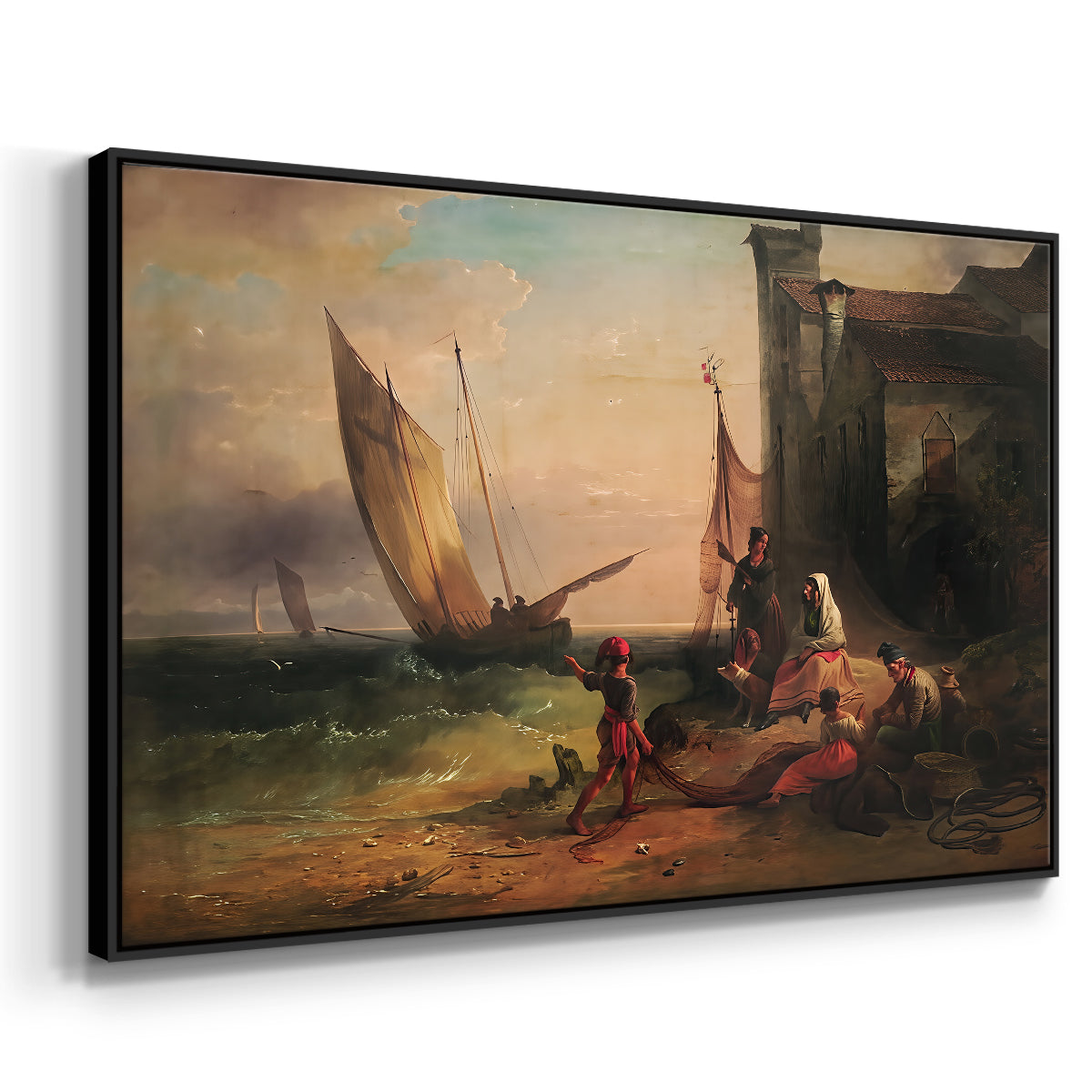 Fisherman's Family from Chioggia, 1838 - Floater Framed Canvas Print