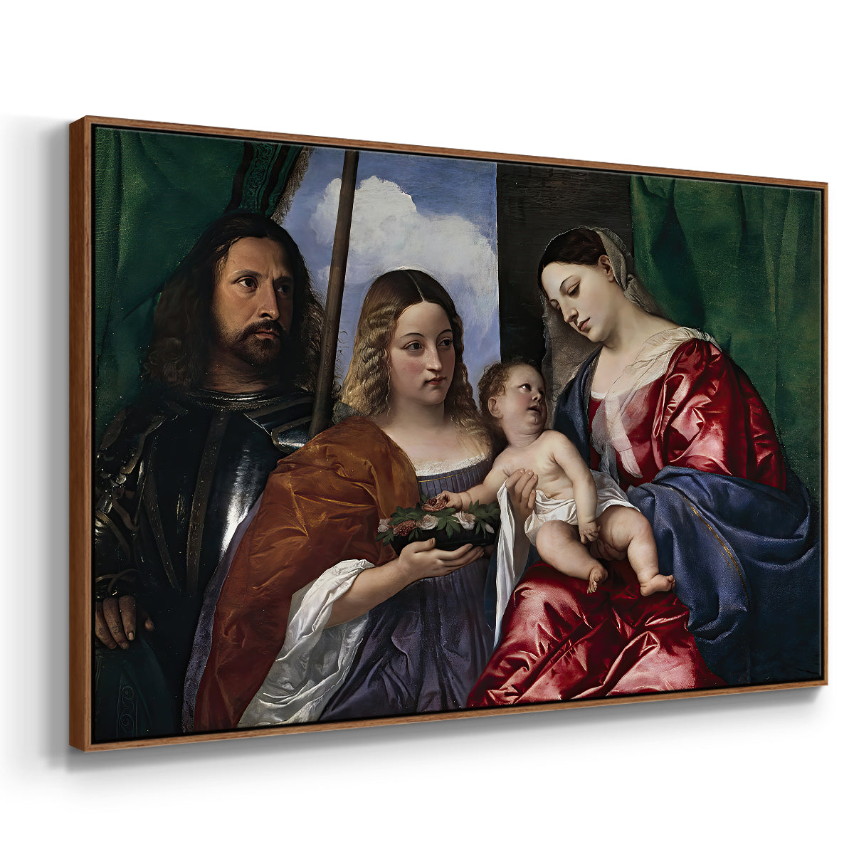 Madonna and Child with Saints Dorothy and George, c. 1516 - Floater Framed Canvas Print