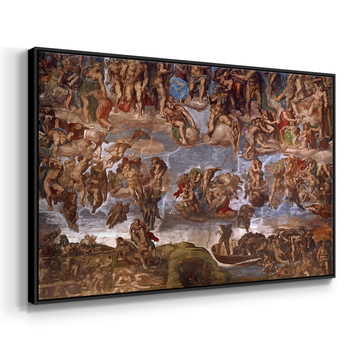 The Last Judgment (Charon's Boat and the Damned), 1536-1541 - Floater Framed Canvas Print
