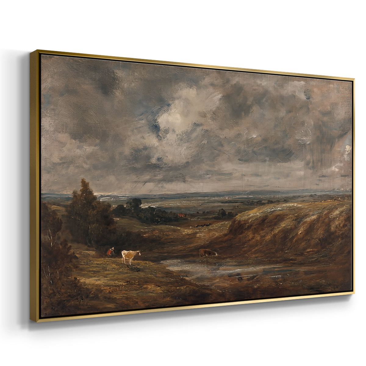 Hampstead Heath, 1825 - Floater Framed Canvas Print