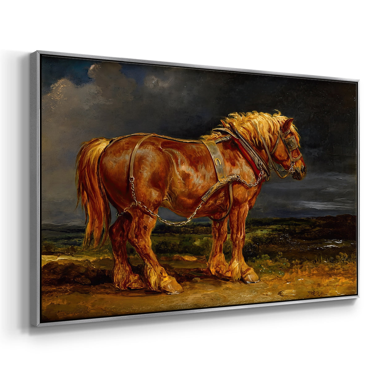The Shire Horse Elephant in an Extensive Landscape, c. 1850s - Floater Framed Canvas Print