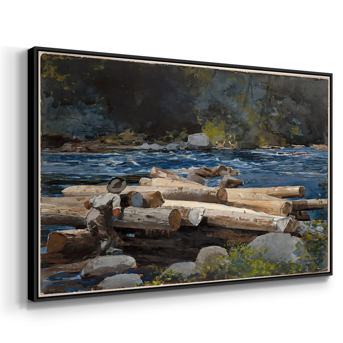 Hudson River, 1892 - Floater Framed Canvas Print