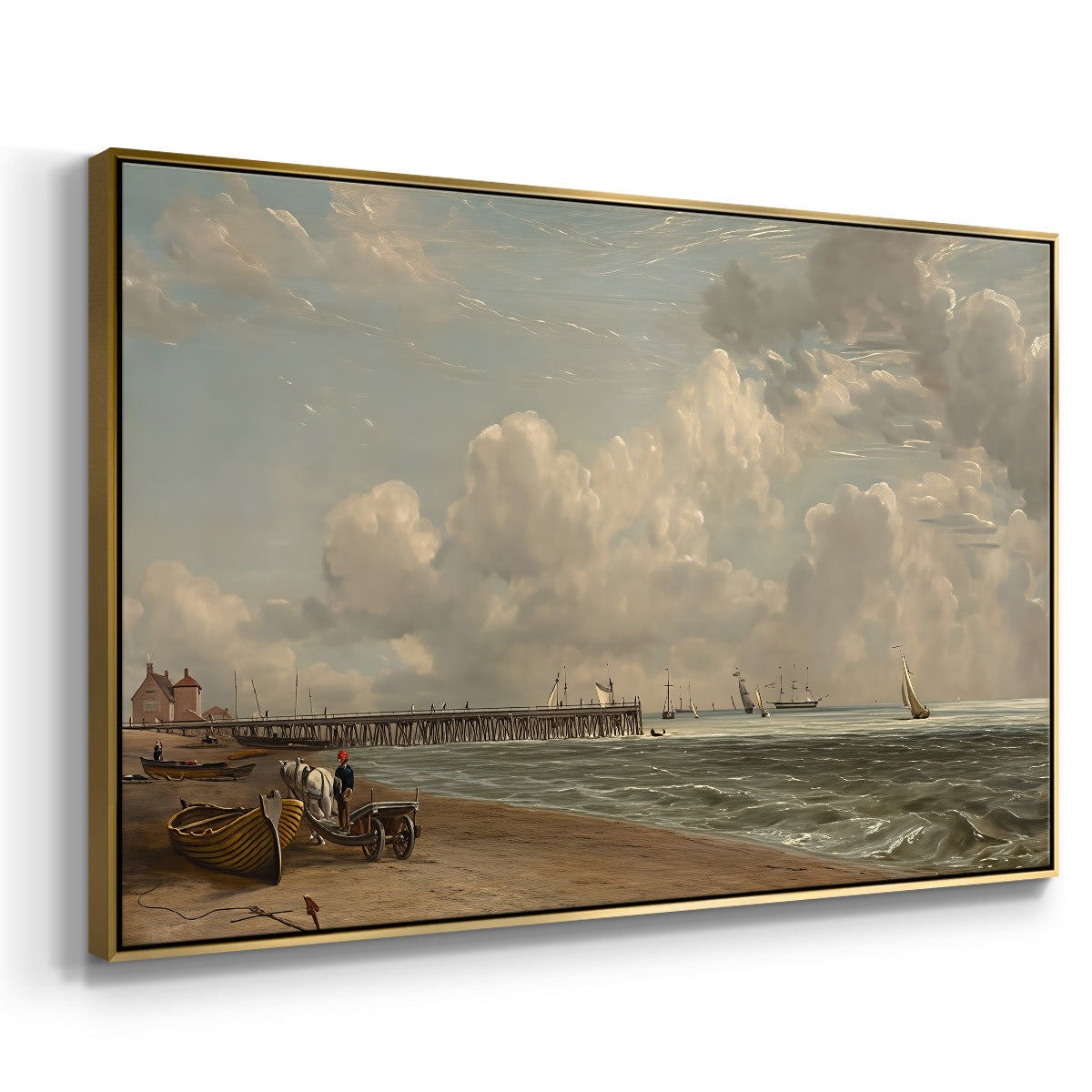 Yarmouth Jetty, 1822 - Floater Framed Canvas Print