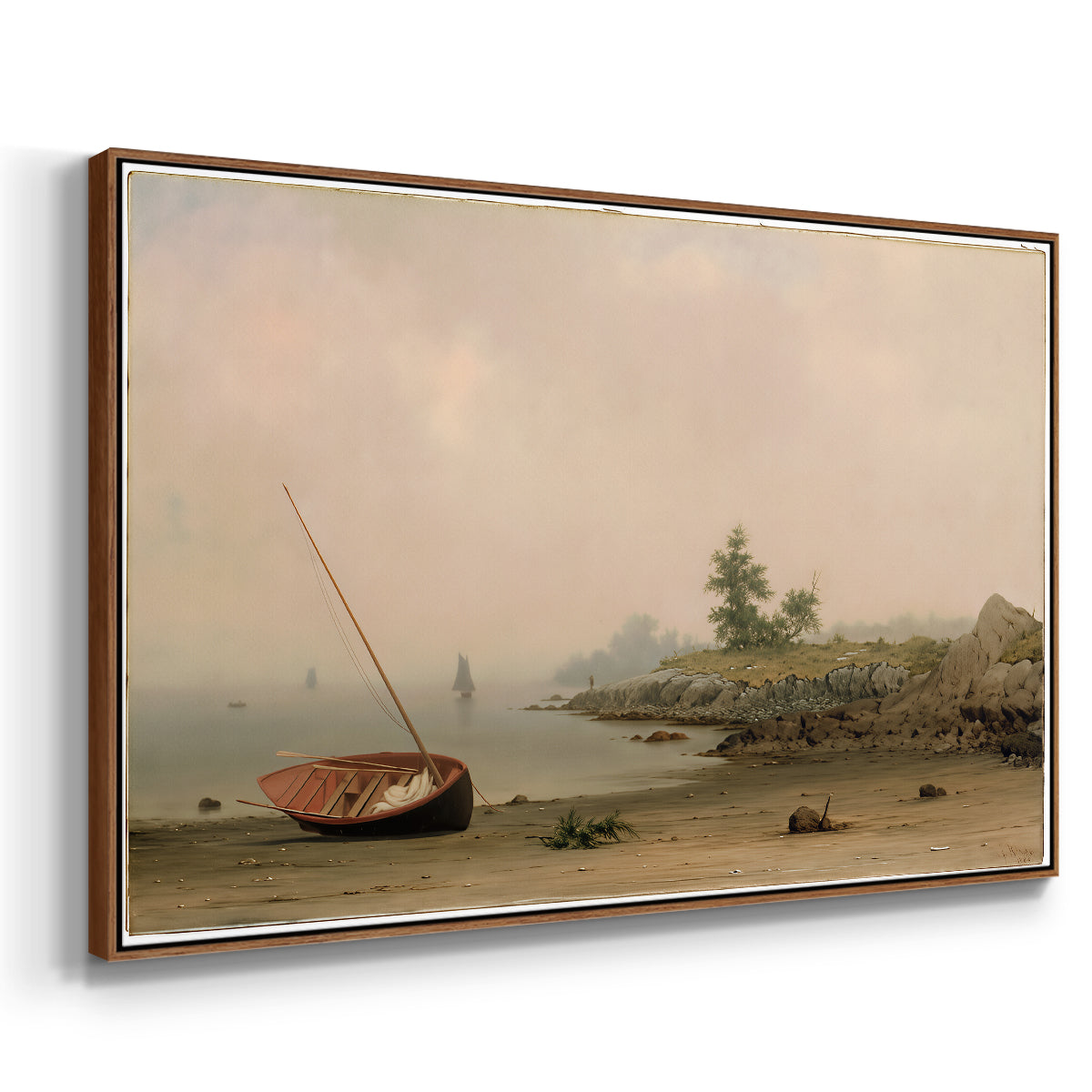 The Stranded Boat, 1863 - Floater Framed Canvas Print