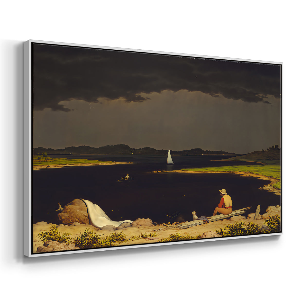 Approaching Thunder Storm, 1859 - Floater Framed Canvas Print