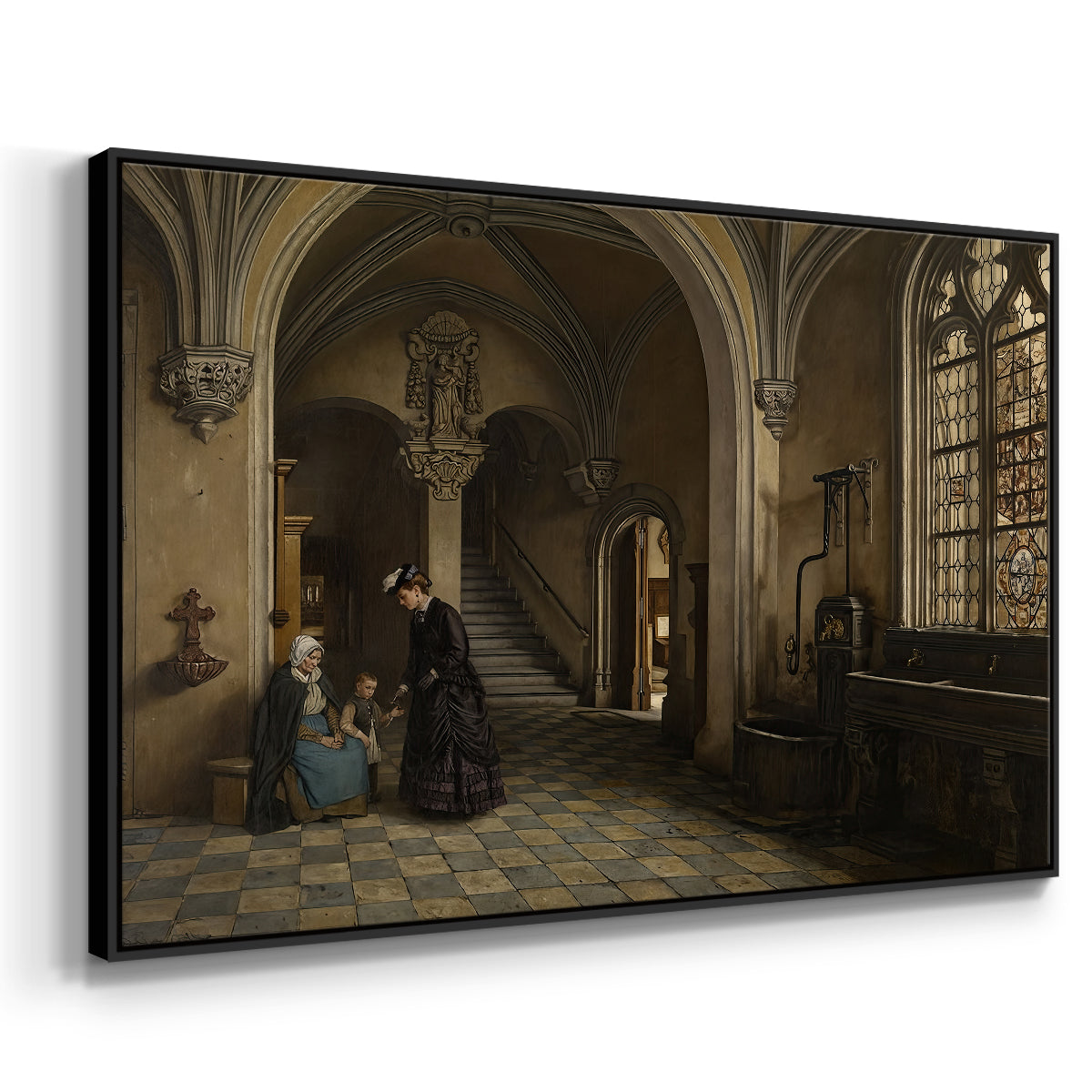 Interior of the Church of Saint Paul in Antwerp, c. 1865-1869 - Floater Framed Canvas Print