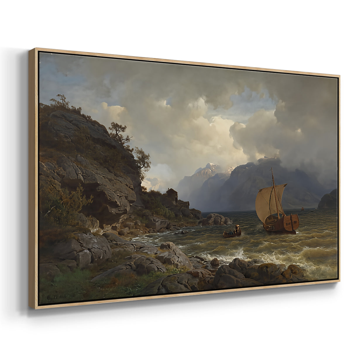 From the Western Coast of Norway, 1862 - Floater Framed Canvas Print