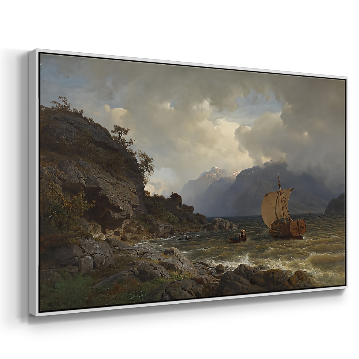 From the Western Coast of Norway, 1862 - Floater Framed Canvas Print