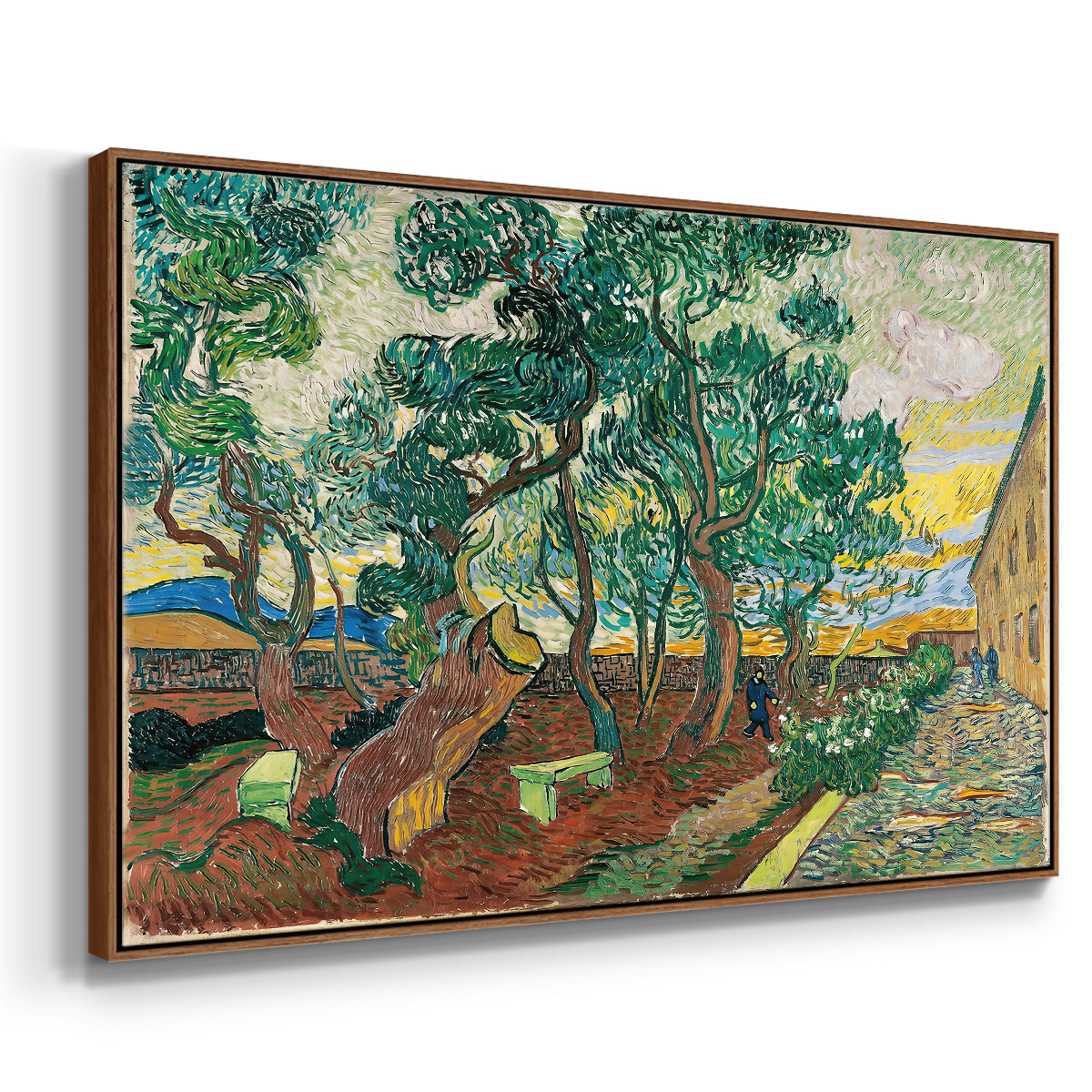 The Garden of Saint-Paul Hospital, 1889 - Floater Framed Canvas Print