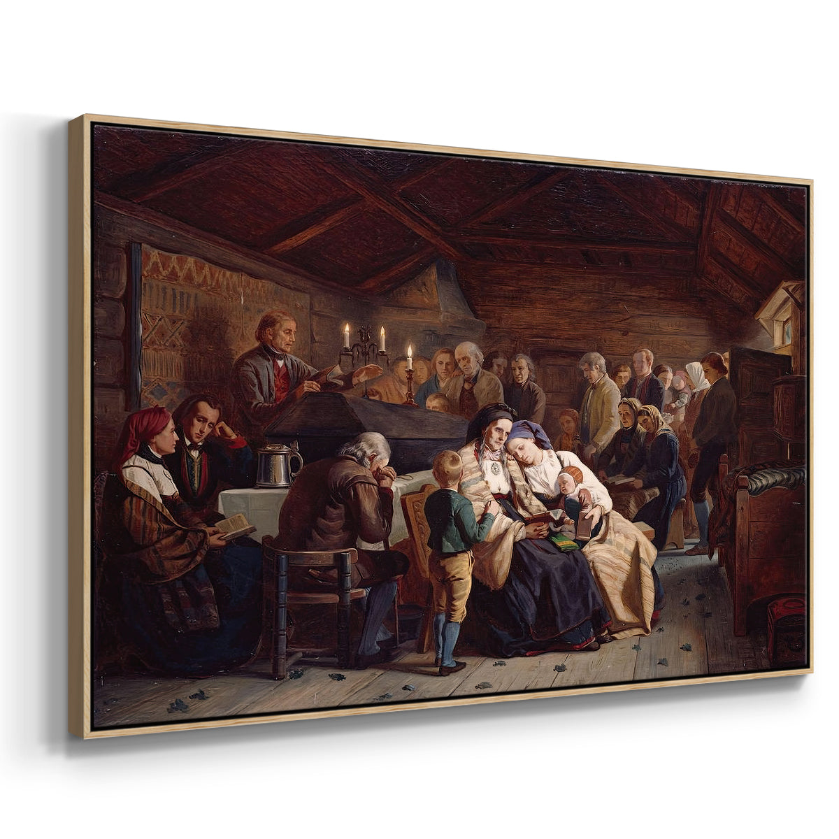 Funeral Feast, 1854 - Floater Framed Canvas Print