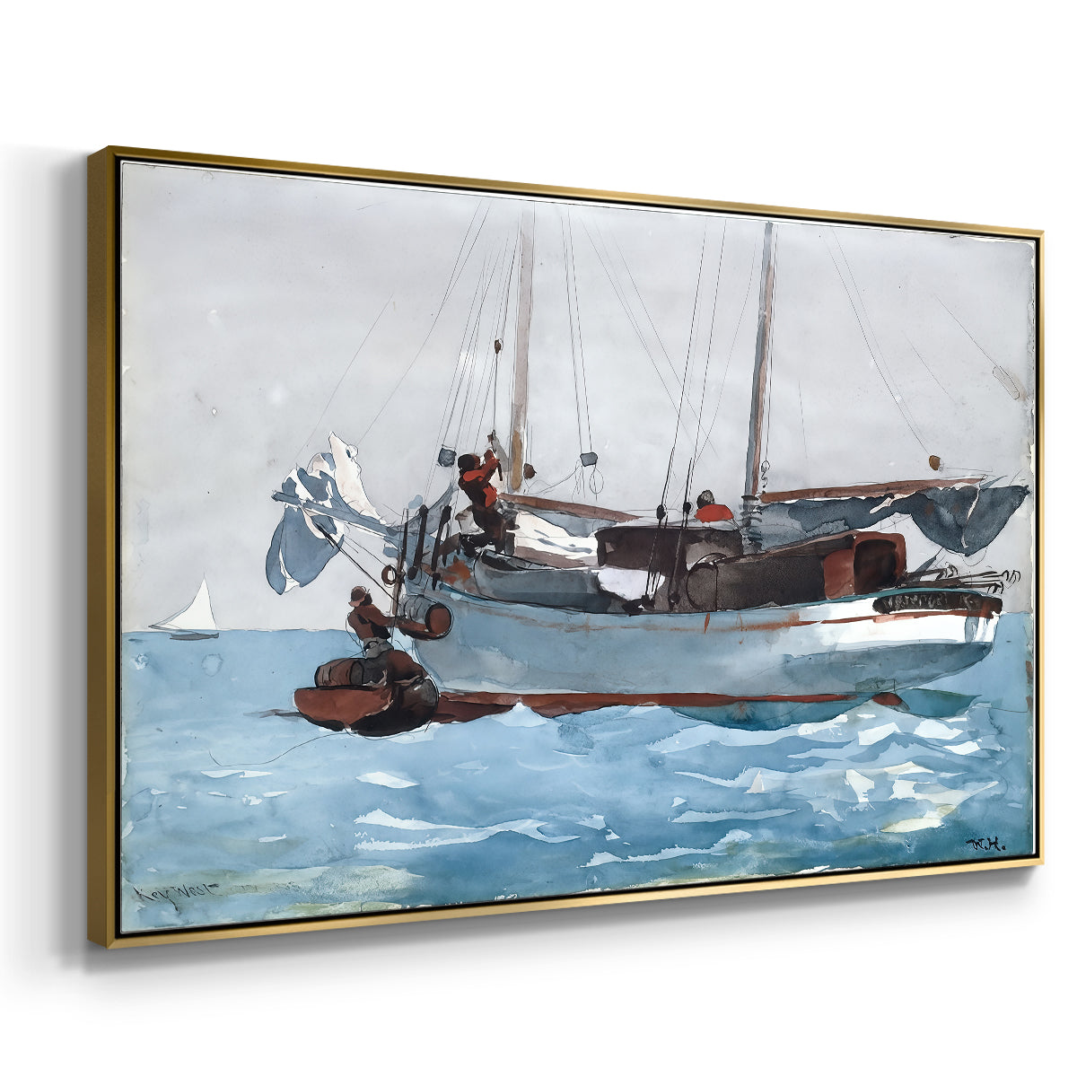 Taking on Wet Provisions, 1903 - Floater Framed Canvas Print