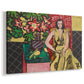 Canvas art print featuring an expressive portrait combining figure and floral still life, displayed at an angle