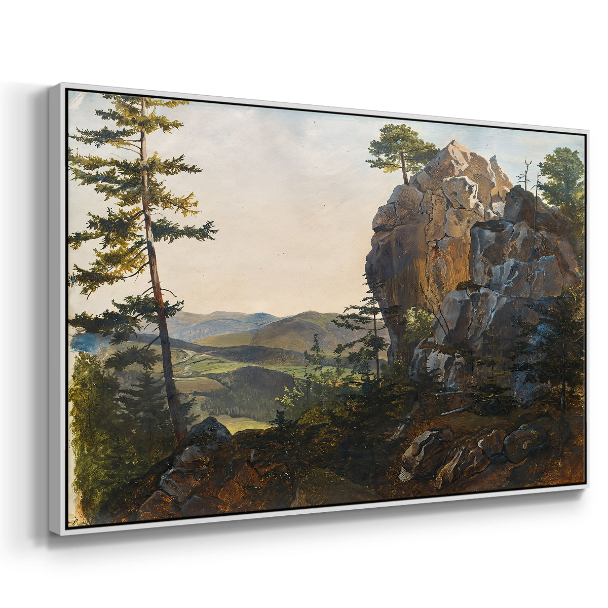Landscape with the Balbersteine near Miesenbach, 1839 - Floater Framed Canvas Print