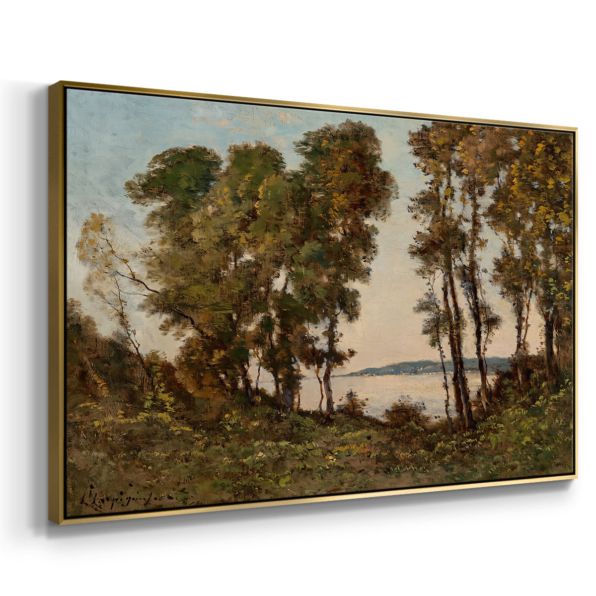 The Banks of the Allier, 1894 - Floater Framed Canvas Print