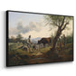 Shepherd with Billy Goat, c. 1830 - Floater Framed Canvas Print