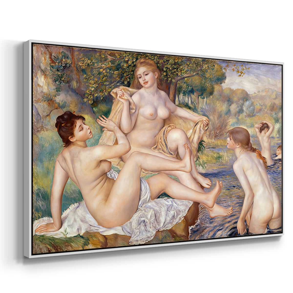 The Large Bathers, 1884-1887 - Floater Framed Canvas Print