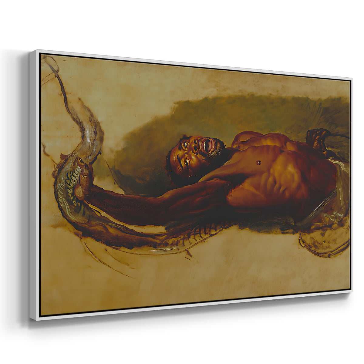 Man Struggling with a Boa Constrictor, c. 1803 - Floater Framed Canvas Print