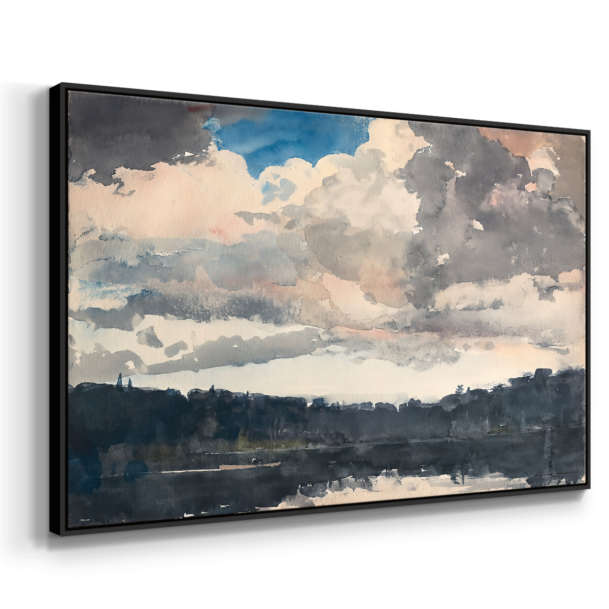 The Lone Boat, North Woods Club, Adirondacks, 1892 - Floater Framed Canvas Print