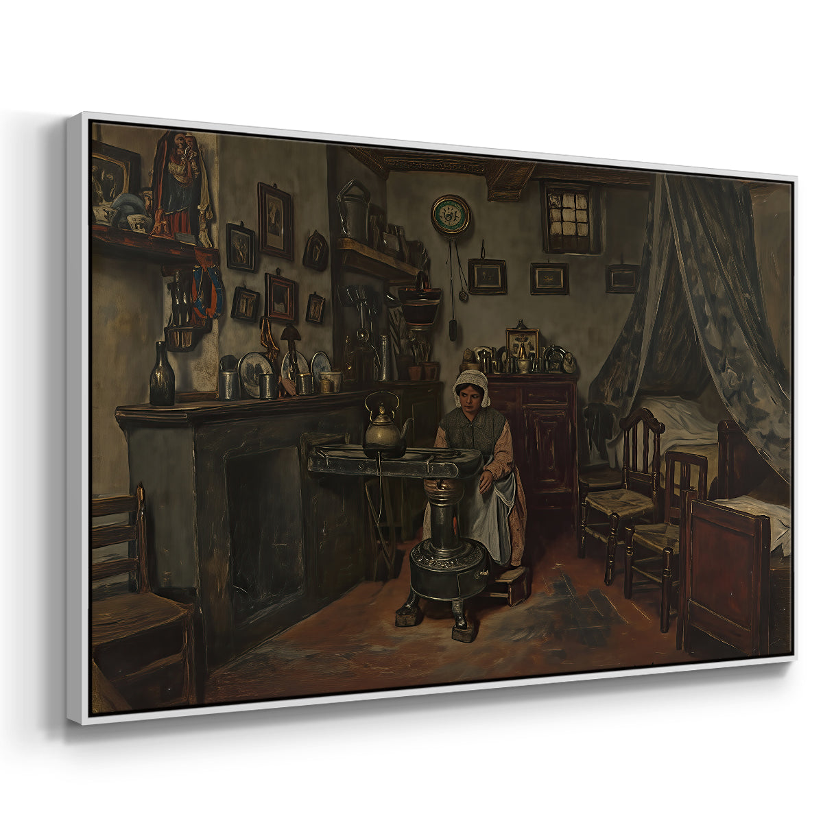 Interior, c. 1865-1870 - Floater Framed Canvas Print