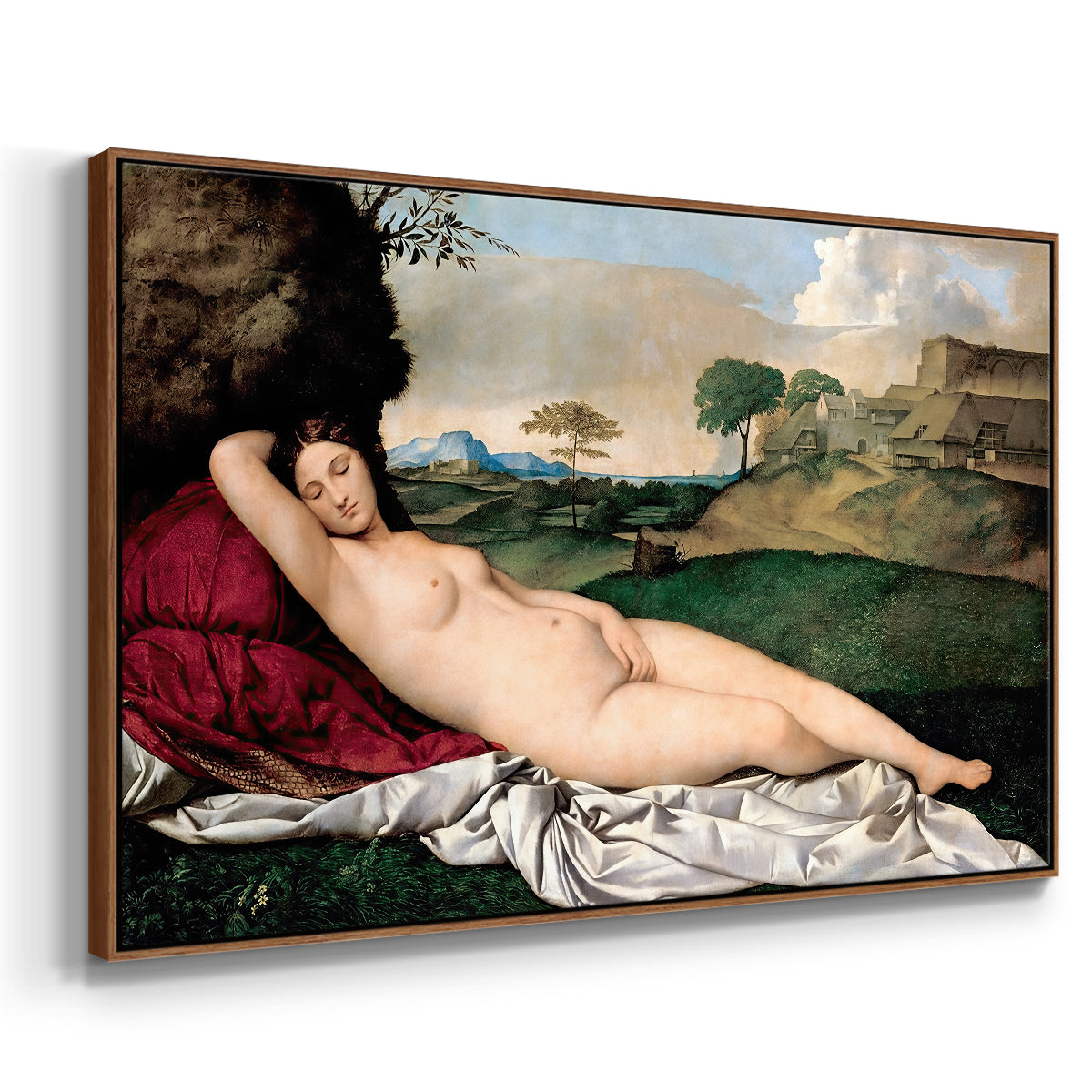 Sleeping Venus, c. 1510 - Floater Framed Canvas Print