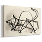 Canvas art print featuring a minimal animal study with contour lines, displayed at an angle