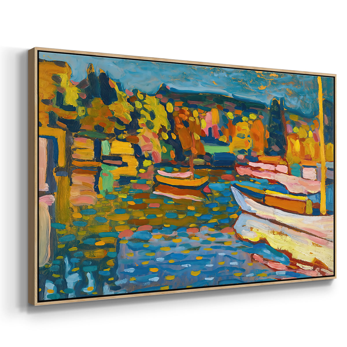 Study for Autumn Landscape with Boats, 1908 - Floater Framed Canvas Print