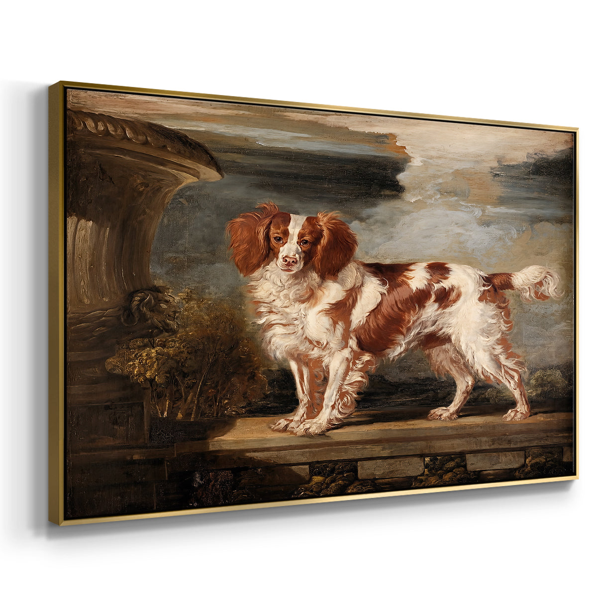 Portrait of Dash, a Favourite Spaniel, Property of Lady Frances Vane-Tempest, 1819 - Floater Framed Canvas Print