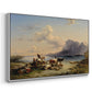 Shepherds and Cattle on Lake Attersee, 1852 - Floater Framed Canvas Print