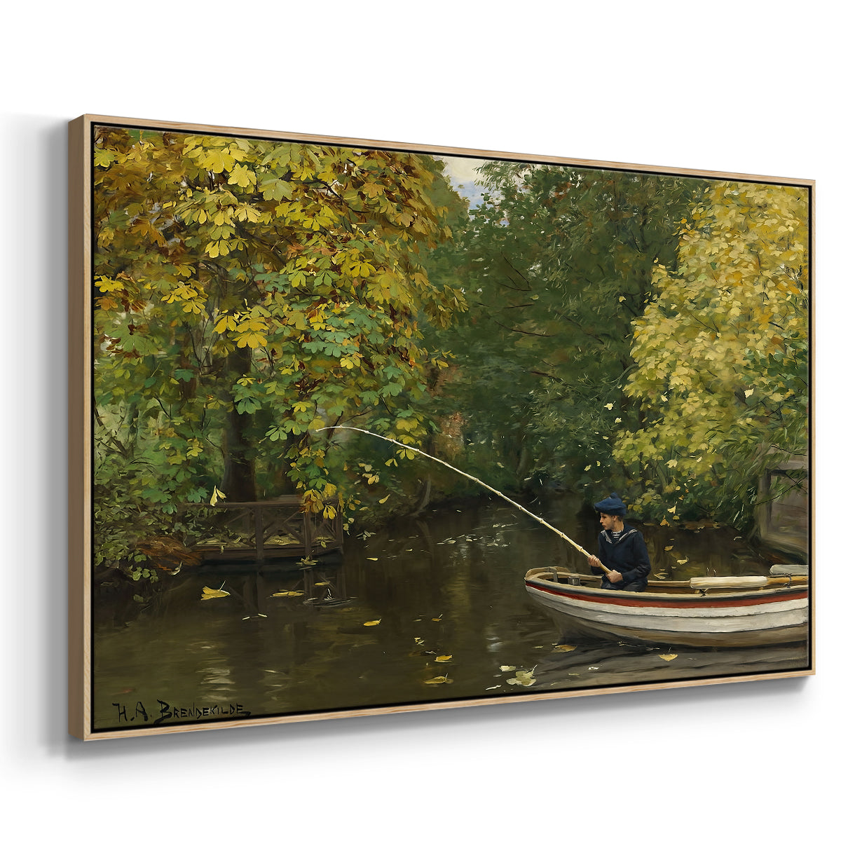Fishing Boy, c. 1890 - Floater Framed Canvas Print